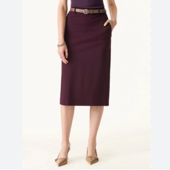 OGL Dresses & Skirts - OGL Ponte-De-Roma Essential A-line Midi Skirt with Zippered Pockets NWT